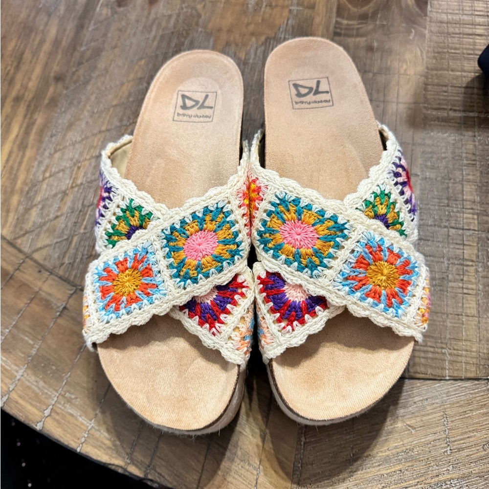 Dirty Laundry Vibrant Crochet Sandals